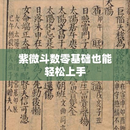 紫微斗数零基础也能轻松上手