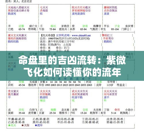 命盘里的吉凶流转：紫微飞化如何读懂你的流年