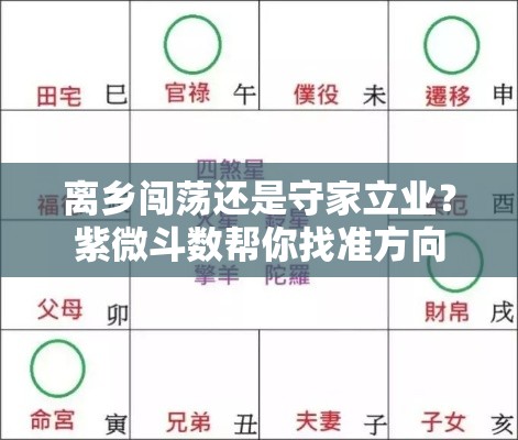 离乡闯荡还是守家立业？紫微斗数帮你找准方向