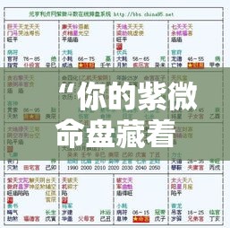 “你的紫微命盘藏着怎样的桃花密码？”