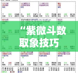 “紫微斗数取象技巧：轻松看懂你的命盘玄机”
