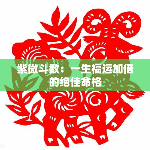 紫微斗数：一生福运加倍的绝佳命格