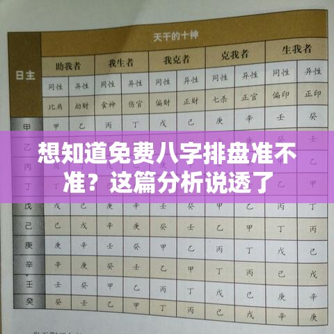 想知道免费八字排盘准不准？这篇分析说透了