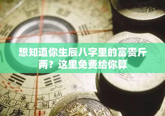 想知道你生辰八字里的富贵斤两？这里免费给你算