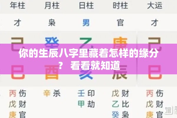 你的生辰八字里藏着怎样的缘分？ 看看就知道