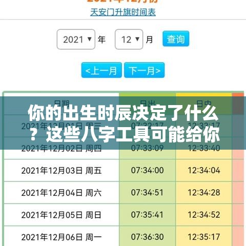 你的出生时辰决定了什么？这些八字工具可能给你答案
