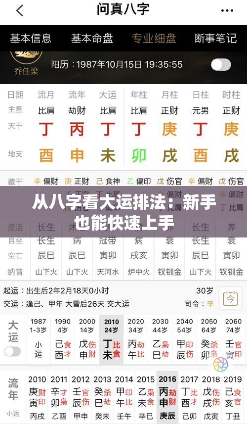 从八字看大运排法：新手也能快速上手