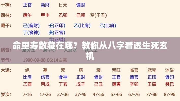 命里寿数藏在哪？教你从八字看透生死玄机