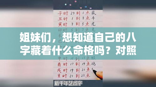 姐妹们，想知道自己的八字藏着什么命格吗？对照这张图就懂了
