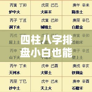 四柱八字排盘小白也能轻松上手