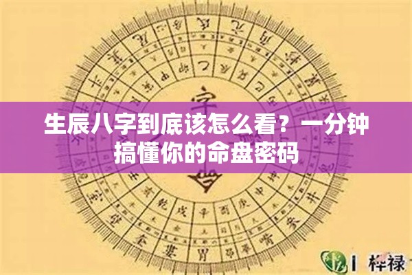 生辰八字到底该怎么看？一分钟搞懂你的命盘密码