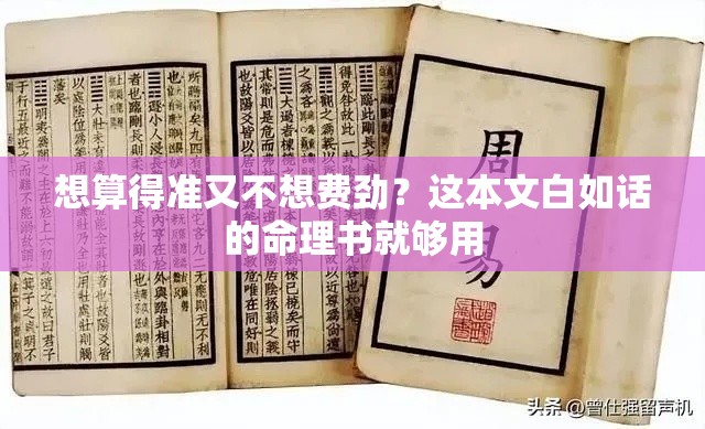 想算得准又不想费劲？这本文白如话的命理书就够用