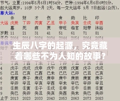 生辰八字的起源，究竟藏着哪些不为人知的故事？