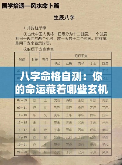 八字命格自测：你的命运藏着哪些玄机