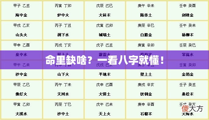 命里缺啥？一看八字就懂！