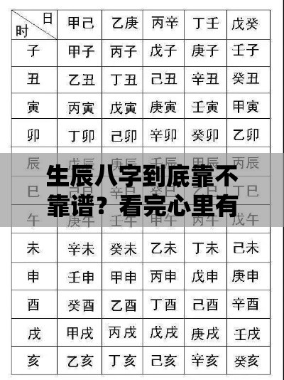 生辰八字到底靠不靠谱？看完心里有数了